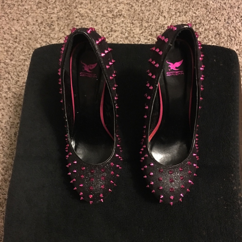 Spiked high heels